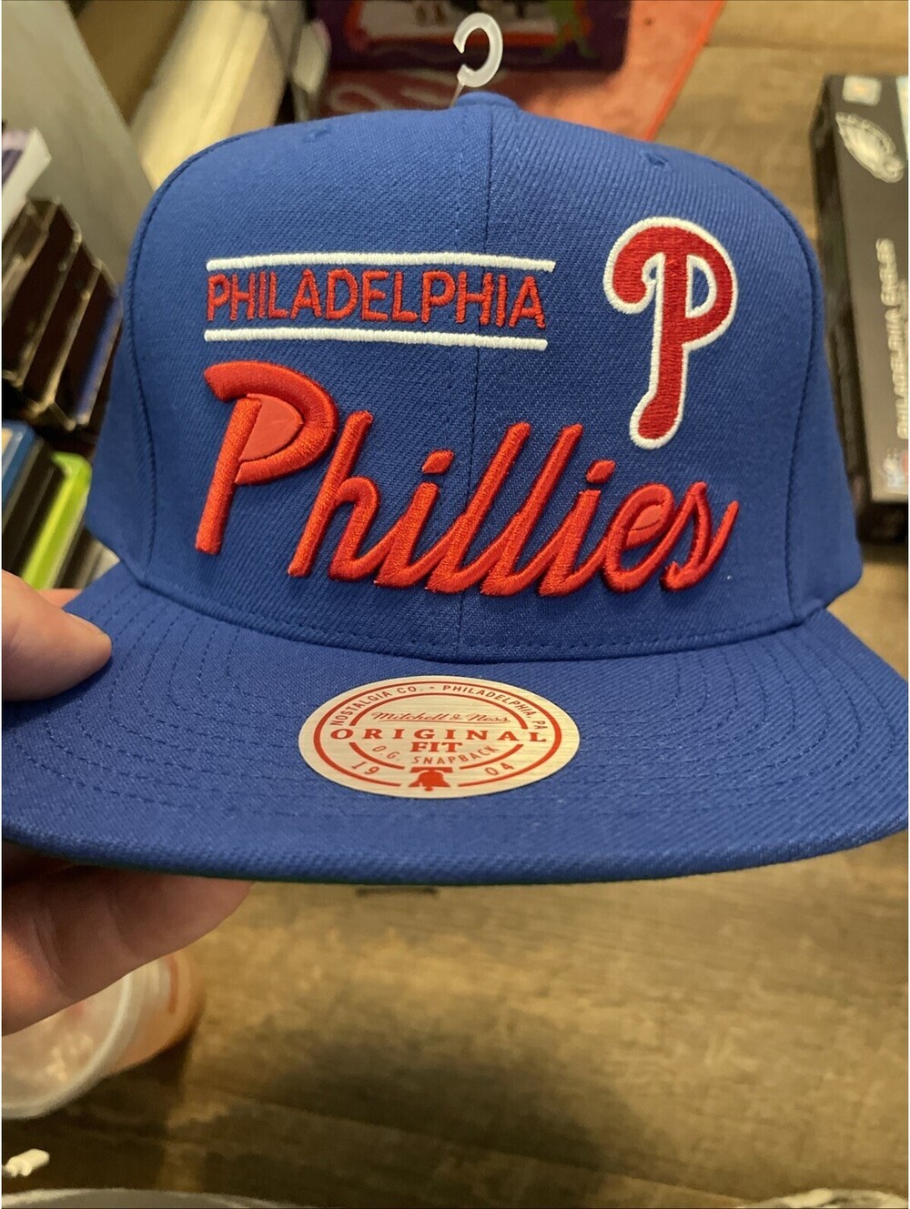 Mitchell & Ness Philadelphia Phillies Blue Snapback Hat Unisex Adjustable